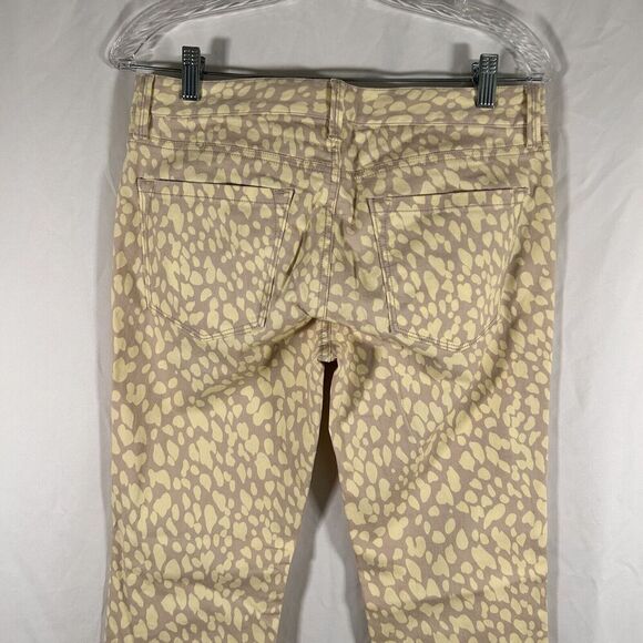 LOFT Pants Women's 4 Yellow Modern Straight Low Rise Rolled Hem Cotton Blend - Picture 7 of 10